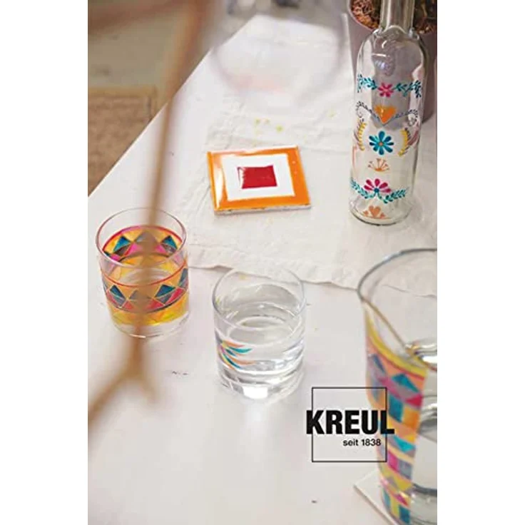 KREUL 16295 - Glass & Porcelain Clear flieder, im 20 ml Glas, transparente Glas- und Porzellanmalfarbe auf Wasserbasis, schnelltrocknend, glasklar – Bild 4
