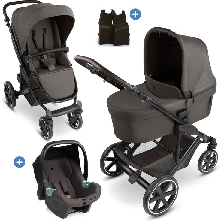 ABC Design Sierra 3in1 Kombi-Kinderwagen-Set mit faltbarer Babywanne, Babyschale Tulip, Sportsitz, Adapter - Nut, inkl. Gratis Mobilitätsgarantie