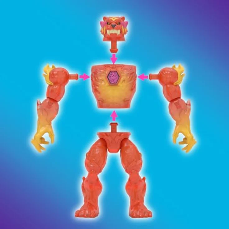 MRBEAST LAB MrBeast Lab Hybrids Megapackung, Kombiniere verschiedene Hybrid-Teile und 5 Actionfiguren, inkl. Mega Torso Panther zur Enthüllung der wahren Farben, über 30 Monster zum Sammeln – Bild 5