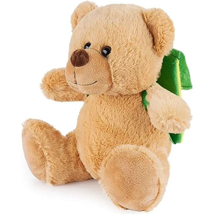 BRUBAKER Kuscheltier Teddybär "Travel Buddy" - 25 cm Glücksbringer für Reisende mit Rucksack - Beige/Hellbraun – Bild 5