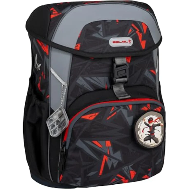 Belmil Schulranzen Kinderrucksack Maxi, ergonomisches Set 5 tlg. mit Brustgurt, wasserabweisend, 22 L, reflektierende Elemente, Größe 40x29x19 cm – Bild 4
