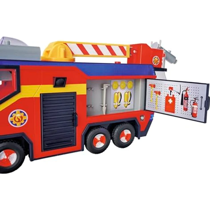Simba Sam Jupiter, Feuerwehrlöschwagen mit ausziehbarer Leiter und Platz für Figuren – Bild 14