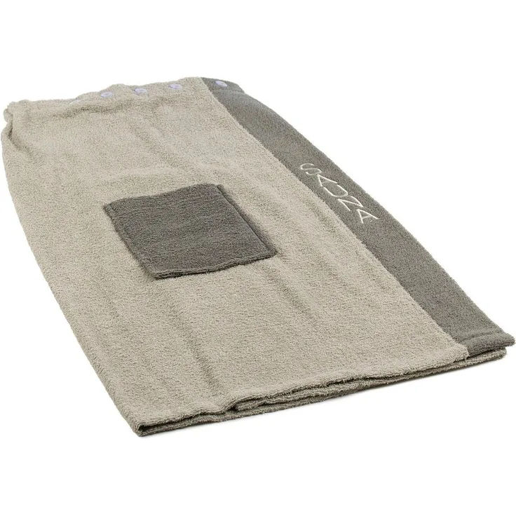 Gözze Kilt Sauna Sarong, 100% Baumwolle, verstellbare Knöpfe, Bestickung