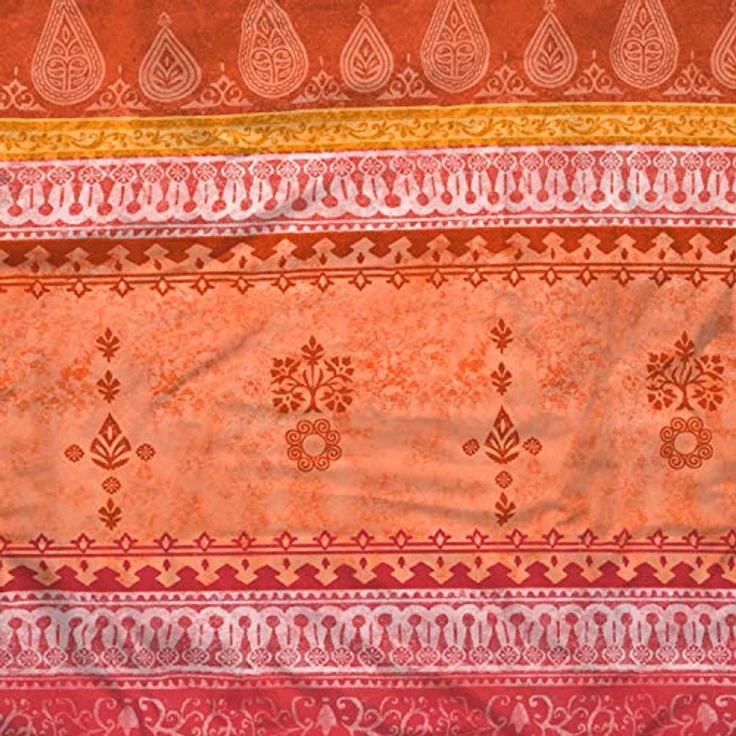 Casatex Bettwäsche Indi Satin orange-rot 100% Baumwolle 155x220cm (80x80cm) – Bild 4