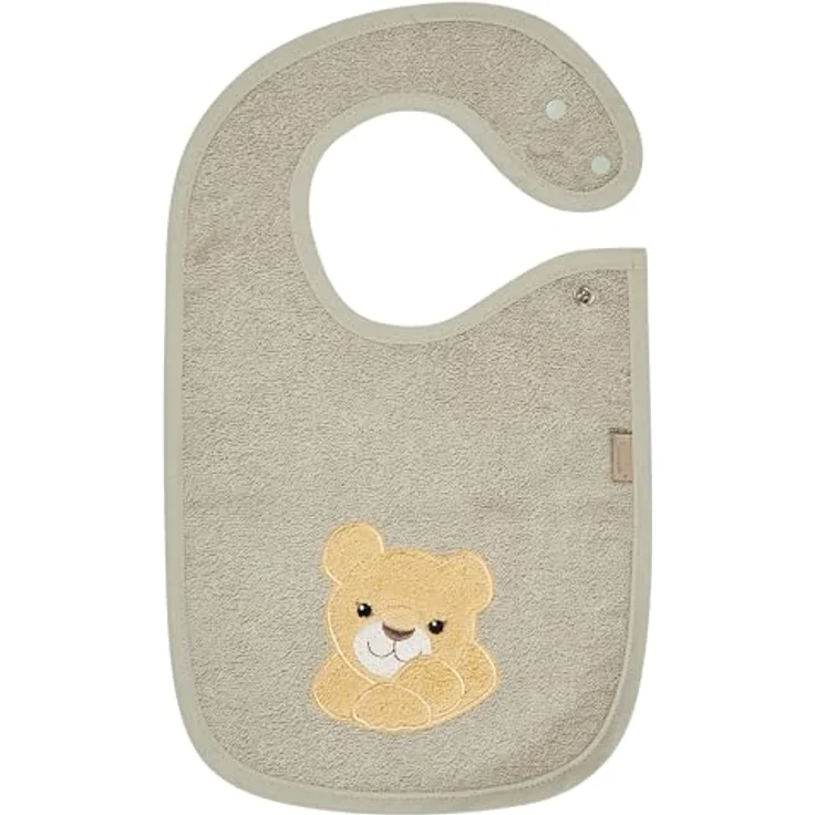 Sterntaler Lätzchen Löwe Leo – Saugfähige Baumwolle mit Druckknopfverschluss – Weich & hautfreundlich für Babys - steingrau – Bild 1
