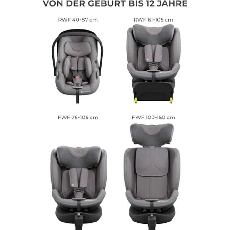 Kinderkraft Endura Safe Modular System, 3-in-1 Babyschale I-LITE, Kindersitz I-FIX ENDURA SAFE und Isofix Basis, für Kinder von 0 bis 12 Jahre, i-Size konform – Bild 6