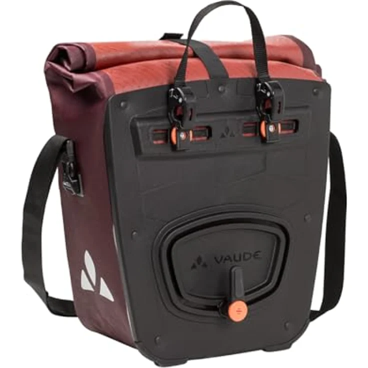VAUDE Aqua Front (Rec), Kinderfahrradtasche mit geräumigem Hauptfach, wasserdichtem Wickelverschluss, und abnehmbarem Schultergurt – Bild 2