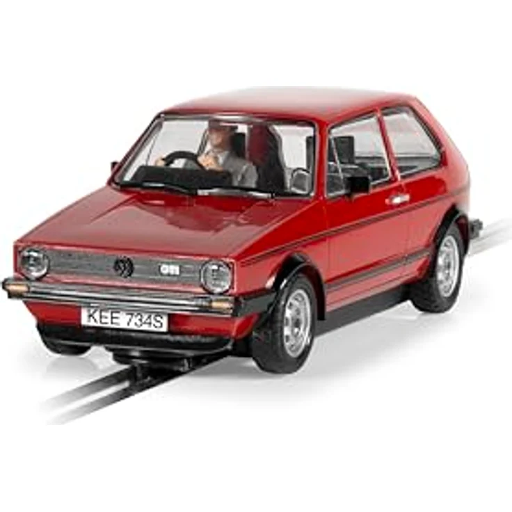 Scalextric C4490 Volkswagen Golf GTI Mk.I, 1:32 Slotcar mit Fahrerfigur, funktionsfähigen Scheinwerfern und Rückleuchten, rot – Bild 2