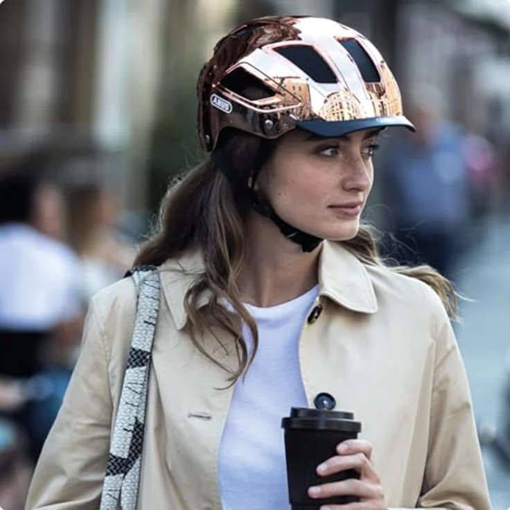 Abus Hyban 2.0 Chrom Rose, Kinderfahrradhelm, Größe M 52-58 cm, mit stylischem Chrom-Finish – Bild 5