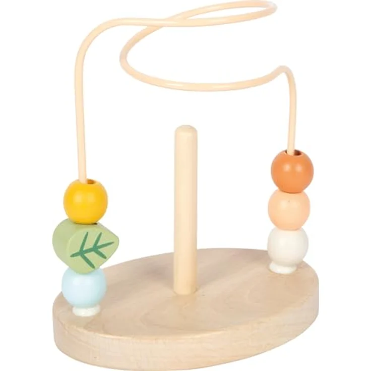 small Foot Motorikschleife Kleine Freunde, hochwertiges Motorikspielzeug mit Stapelspiel und 6 bunten Holzelementen, für Kinder ab 12 Monaten, 12719 – Bild 5
