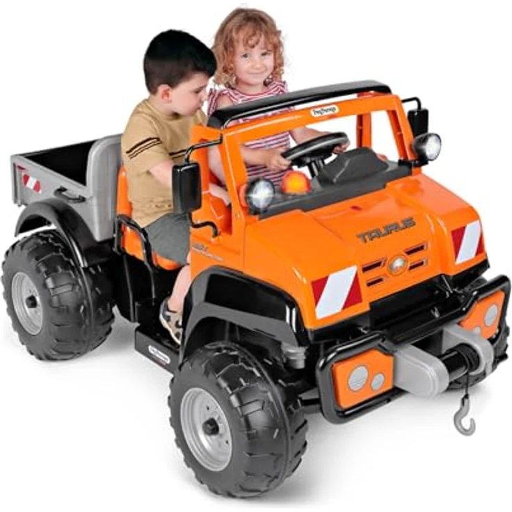 Peg Perego Taurus, IGOD0117 Kinderelektroauto mit 2,5 und 4,5 MPH, Heckklappe, und Arbeitsscheinwerfer, schwarz – Bild 1