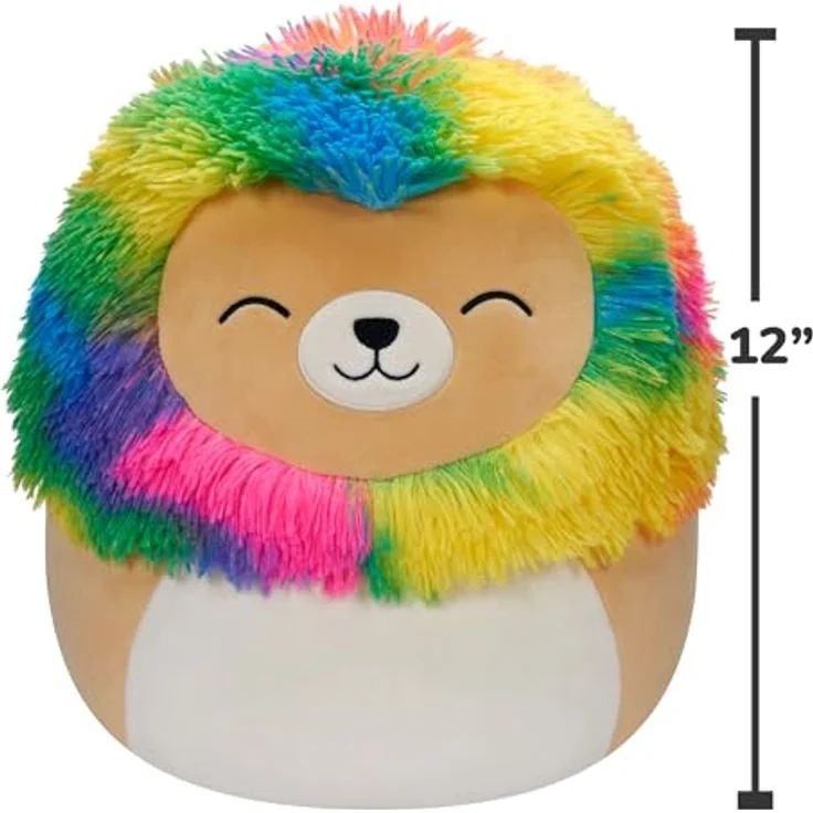 Jazwares SQCR02406 - Squishmallows Leonard, der Löwe, Plüschfigur, 30 cm, sanfter Beigeton mit regenbogenfarbener Mähne – Bild 5