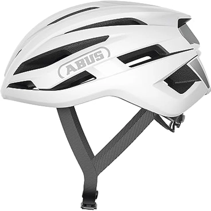 ABUS Rennradhelm StormChaser ACE - Leichter Fahrradhelm für Radrennen, Gravelbike-Touren und Cyclocross - Größe M, Weiß – Bild 1