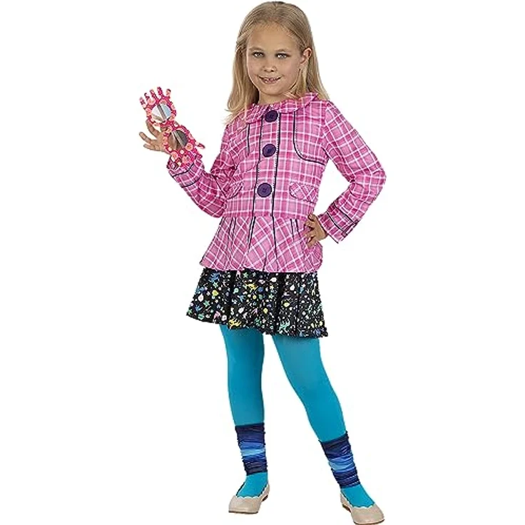 Funidelia Luna Lovegood Kostüm für Mädchen, Rosa, 7-9 Jahre, inklusive Hemd, Rock, Strumpfhose, Stulpen und Brille, geeignet für Karneval, Halloween und Kostümpartys – Bild 4
