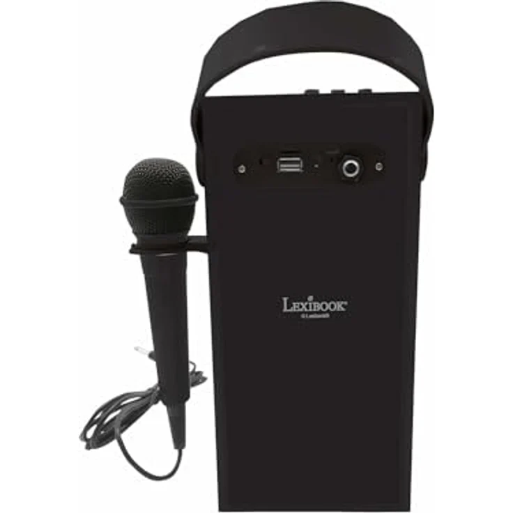 Lexibook BTP180BKZ Lautsprecher iParty-Tragbarer Bluetooth-Lichtlautsprecher mit Mikrofon, Stereoanlage, Lichteffekten, Karaoke, Kabelloser, USB, SD-Karte, Akku, Schwars, Schwarz – Bild 6