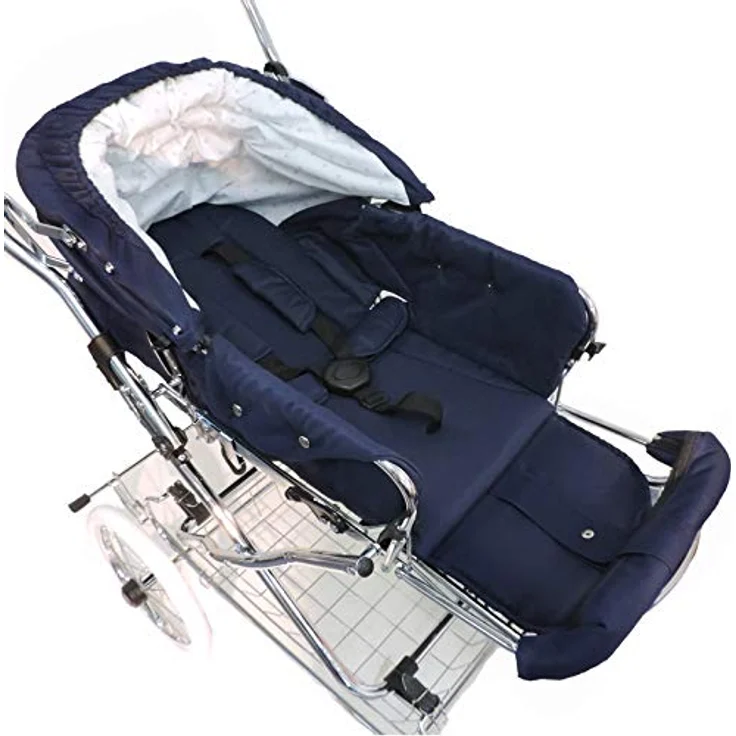 Eichhorn Buggy 419RFS-K041-EVA-0 Sportwagen mit Lederriemengestell und Schieberhöhenverstellung, EVA-Rad, marineblau – Bild 4