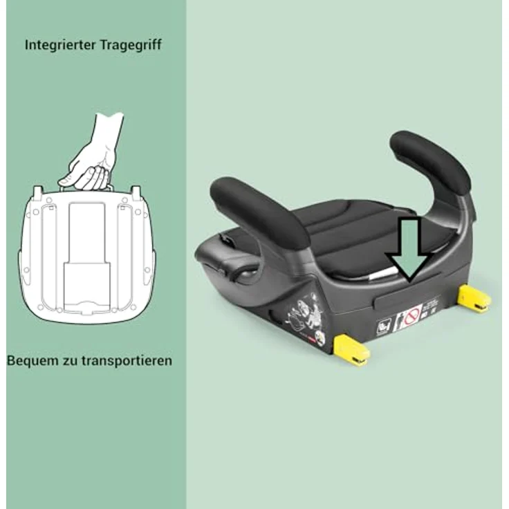 Peg Perego Viaggio Shuttle Licorice, Kindersitzerhöhung nach ECE R129/i-Size für Kinder von 125 bis 150 cm, komfortable Polsterung mit abnehmbarem Bezug und Flaschenhalter – Bild 8
