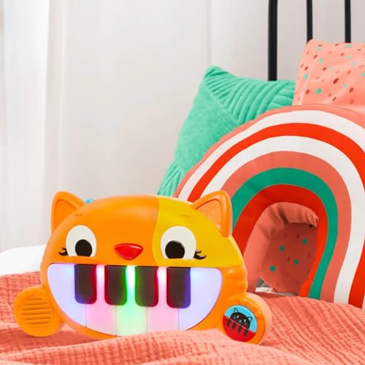 B. toys Baby Spielzeug Mini Meowsic Katzen Keyboard – Babyspielzeug Piano mit bunten Lichtern und Musik – Kinder Klavier Sensorik Spielzeug ab 6 Monaten – Bild 3