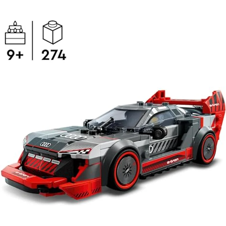 LEGO Speed Champions Audi S1 e-tron Quattro Rennwagen Set, Modellauto für Kinder ab 9 Jahren, mit Rennfahrer-Minifigur und authentischen Audi Designdetails – Bild 3