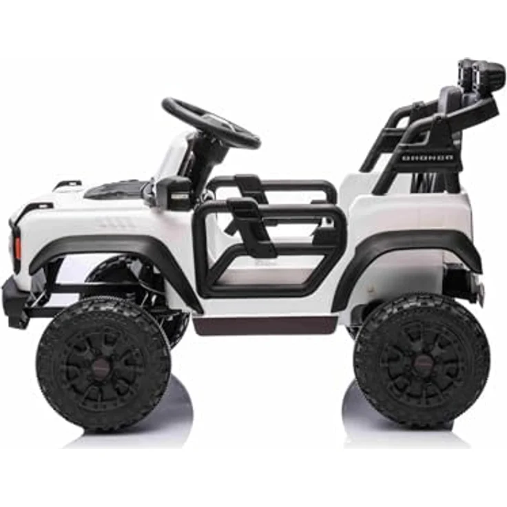 Beneo Ford Bronco Elektrisches Kinderfahrzeug, lizenziert, Einzelsitzer, Weiß, Hinterradantrieb, Lithiumbatterie, hohe Bodenfreiheit, breiter Sitz, Hinterachsfederung, 2,4-GHz-Fernbedienung, MP3-Player mit USB-Anschluss, LED-Beleuchtung – Bild 9