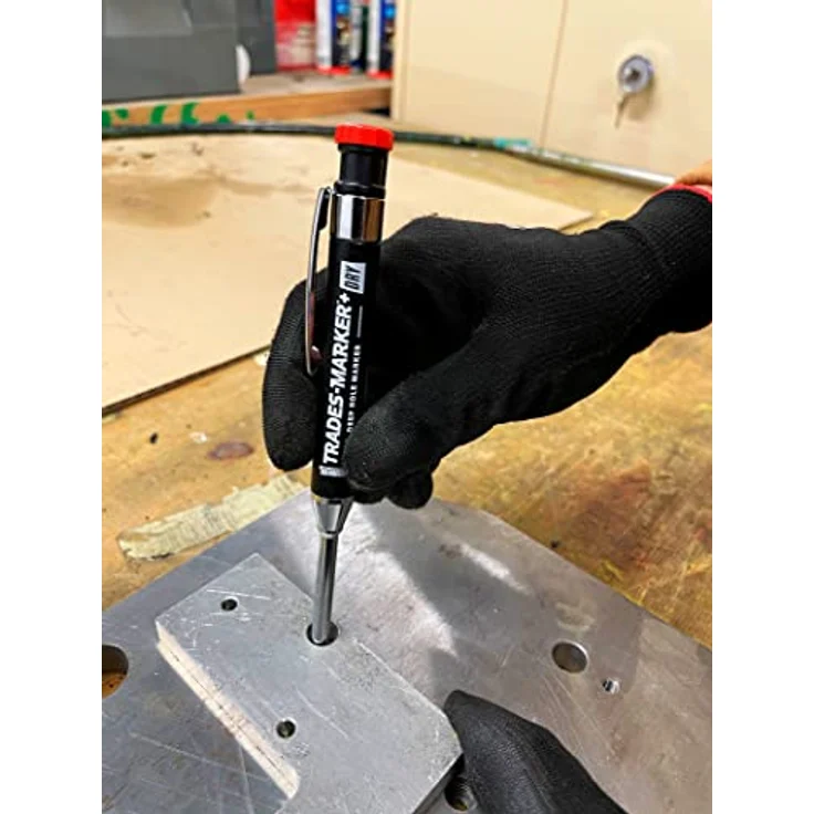 Markal Trades-Marker, Trockener Metallstift mit Kern, inkl. 1 Bleistift und 6 Graphitkernen – Bild 8