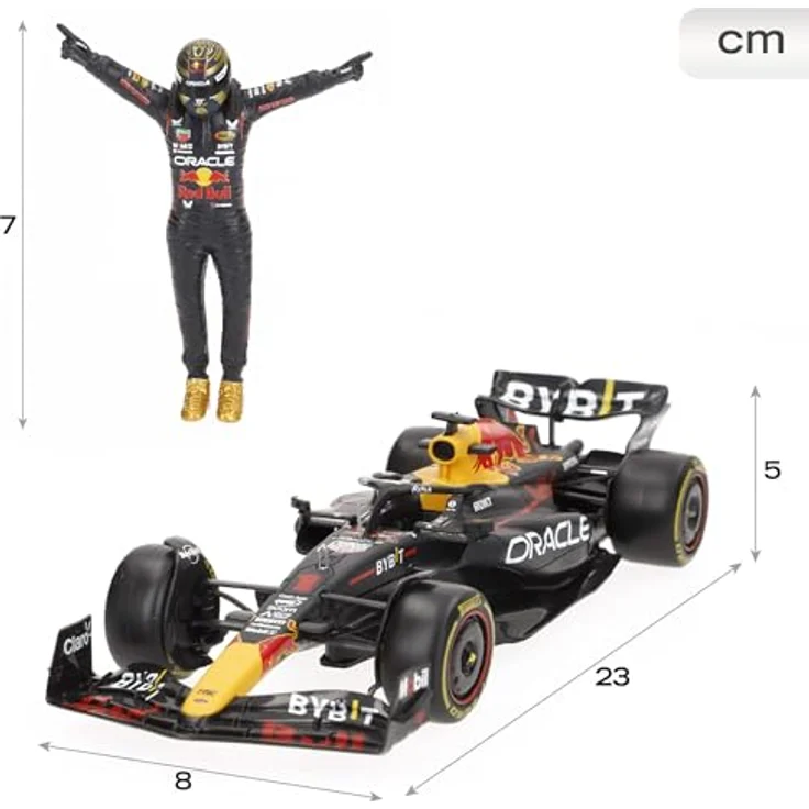 Bburago Red Bull Racing RB19 Max Verstappen #1 2023, realistisches Modellauto im Maßstab 1:24 mit Figur, offizielle Red Bull-Lizenz, empfohlen ab 14 Jahren – Bild 3