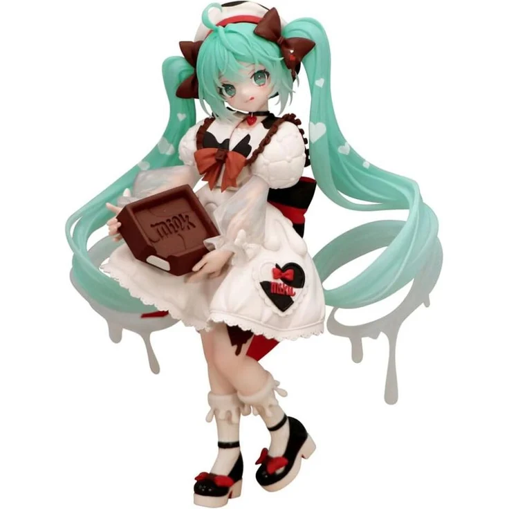 FuRyu Hatsune Miku x Tirol Choco Trio-Try-iT PVC Statue Milk Ver. 18 cm, detailreiche Sammelfigur in bedruckter Box
