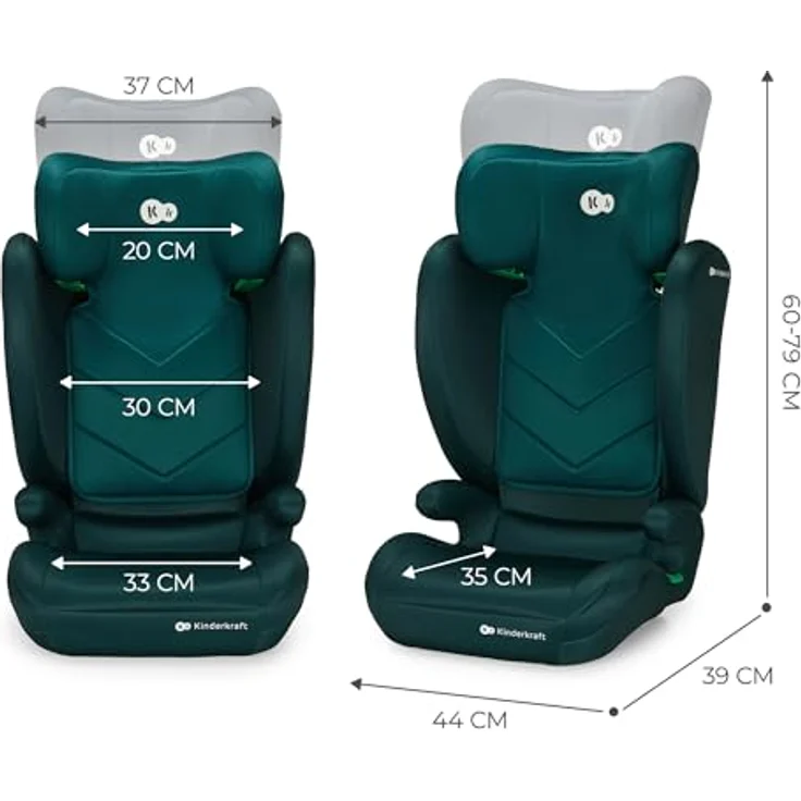 KinderKraft I-Spark, Kindersitz 2in1 mit Sicherheitsstandard ECE R129/i-Size, Höhenverstellbare Kopfstütze, Sitzerhöhung für 100-150 cm, Schwarz – Bild 9