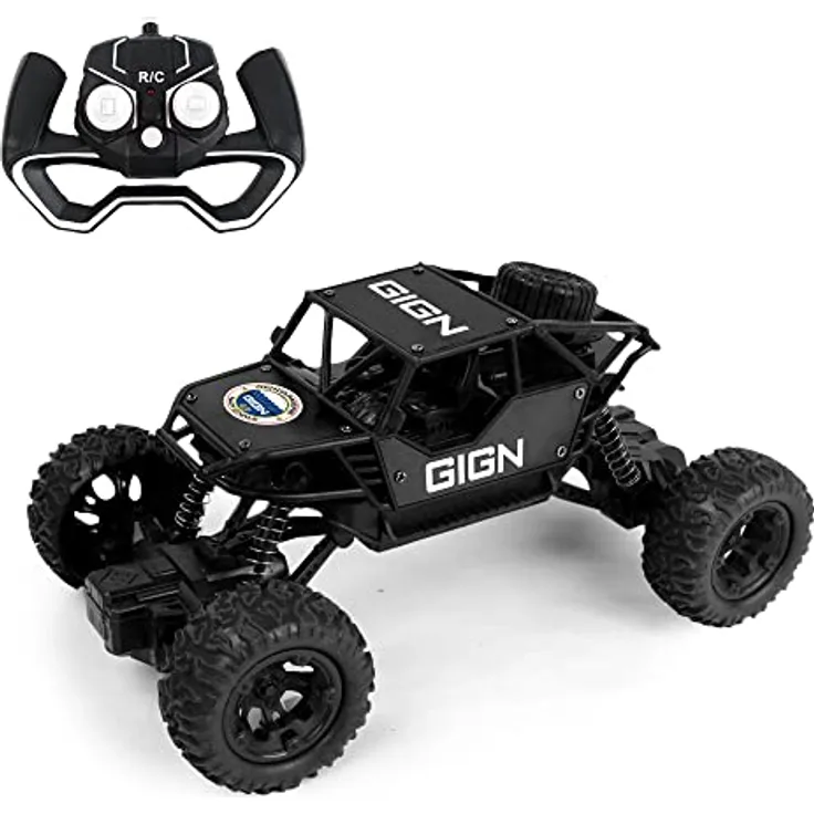 TURBO CHALLENGE - GIGN - 4X4-098400 - Ferngesteuertes Auto - Schwarz - 1/18 - Fertig zum Fahren - Wiederaufladbarer Akku und Batterien inklusive - Metall - Ab 4 Jahren