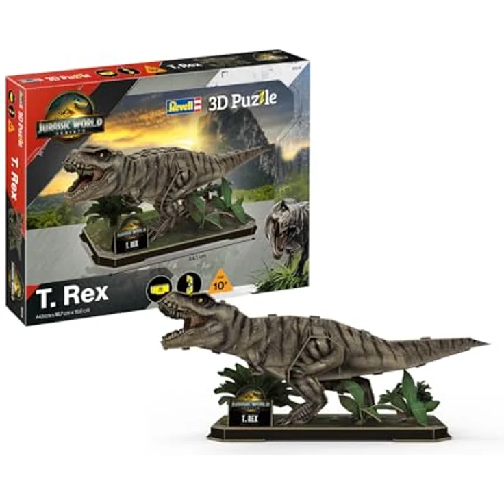 Revell Jurassic World Rebirth-T.Rex, 3D-Puzzle mit Dioramaplatte für Dinosaurier-Fans – Bild 1
