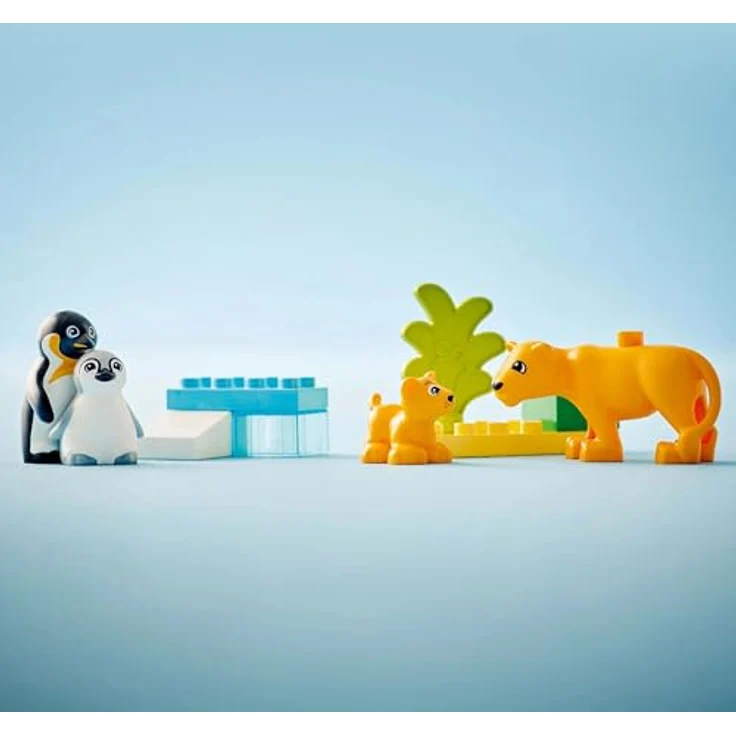 LEGO DUPLO 10442, Wildtierfamilien Pinguine und Löwen, 10-teiliges Lernspielzeug für Kleinkinder ab 2 Jahren, Maße: 22cm x 13cm x 7cm – Bild 5