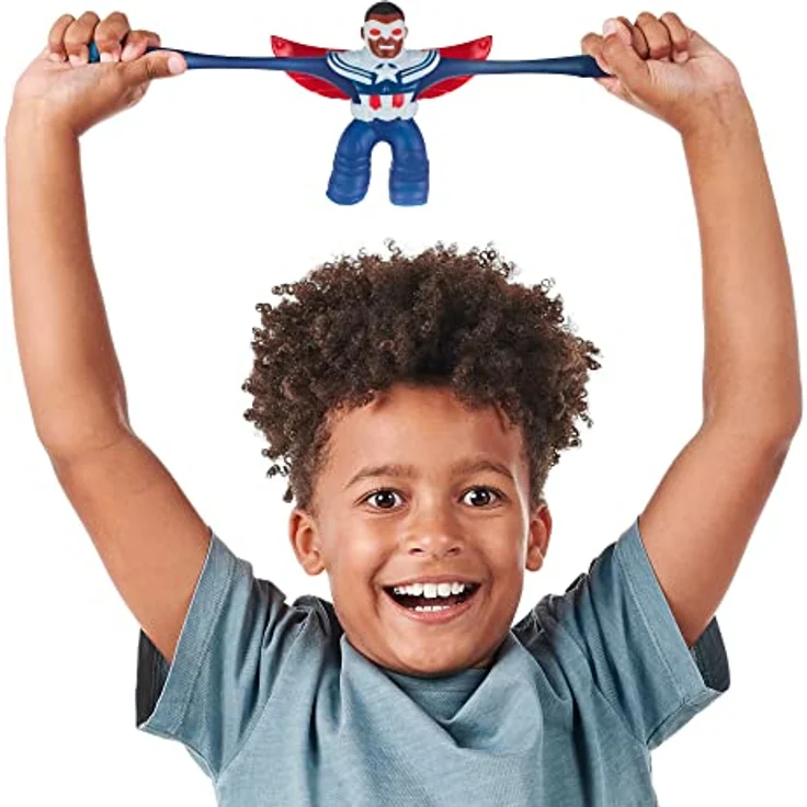 Heroes of Goo Jit Zu Marvel Hero Pack, Captain America Sam Wilson Squishy 11,4 cm, dehnbarer Superhelden Spielzeug für Jungen – Bild 4
