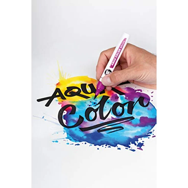 Molotow Aqua Color Brush (Brush Pen Marker Basic-Set 1, Pinsel Spitze für Aquarellieren und Handlettering) 12 Stück sortiert, wasserbasierte Farben in 12 verschiedenen Farben – Bild 5