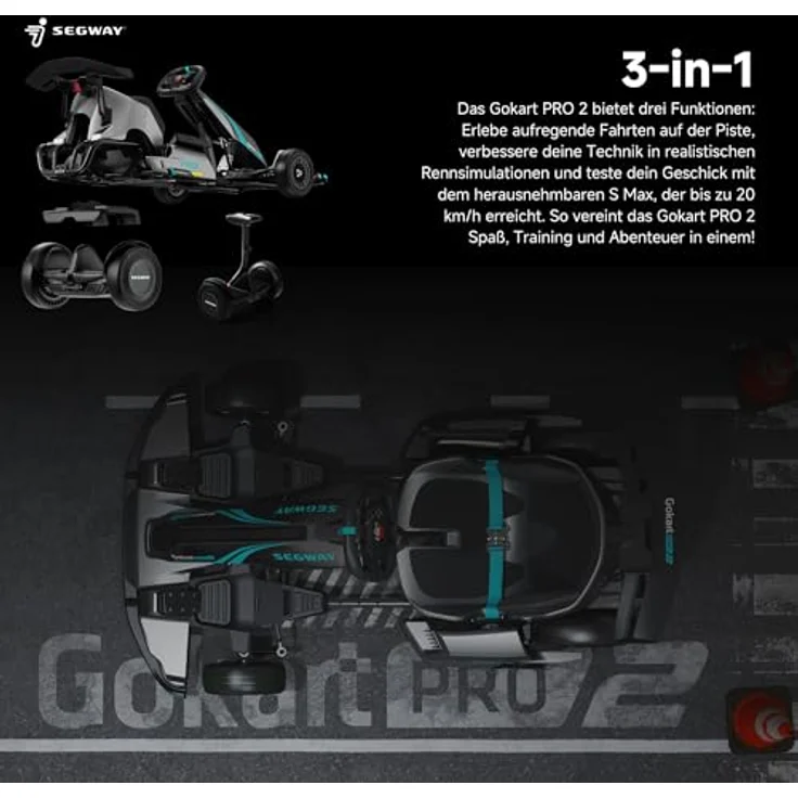 Segway-Ninebot GoKart PRO 2, High-Performance Gokart mit Driftassistenzsystem und einstellbarem Fahrgestell für Fahrer von 130 cm bis 190 cm – Bild 4