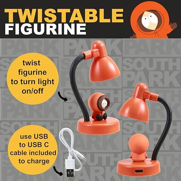 BlueSkyStudios South Park Mini Tischlampe, LED mit Kenny Figur, 11 cm, USB-C, offizielle Lizenzierung – Bild 4