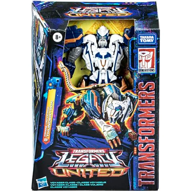 Transformers Legacy United Voyager-Klasse Prime Universe Thundertron Action-Figur, 17,5 cm, verwandelbar in cybertronischen Löwen, mit Schwert, beweglich – Bild 2