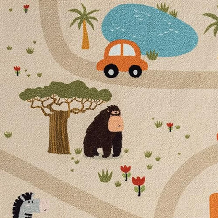 Teppich-Traum Kinderteppich Spielteppich Safari, rutschfest, beige, 160 x 220 cm, schadstofffrei, für Fußbodenheizungen geeignet – Bild 4