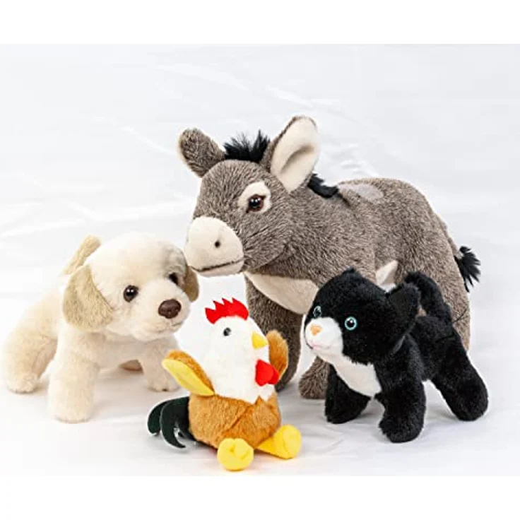 Teddys Rothenburg Kuscheltier Bremer Stadtmusikanten Esel, Hund, Katze, Hahn, 28 cm, mehrfarbig, kuschelweicher Plüsch – Bild 5
