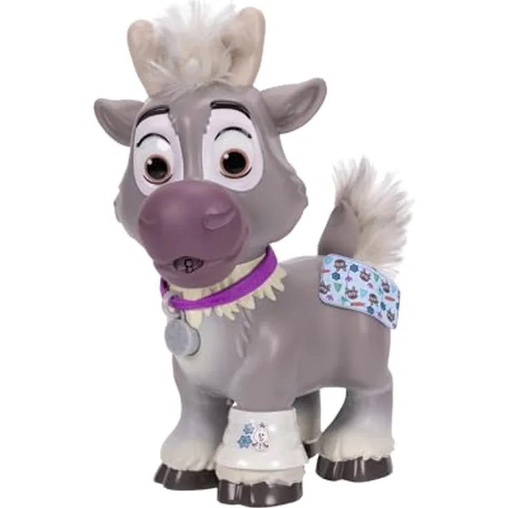 Jakks Pacific Disney Die Eiskönigin Pflegeset Sven, interaktives Tierarzt-Set mit 20+ Reaktionen, 22 cm, inkl. Reisetasche, für Kinder ab 3 Jahren, Batterien enthalten