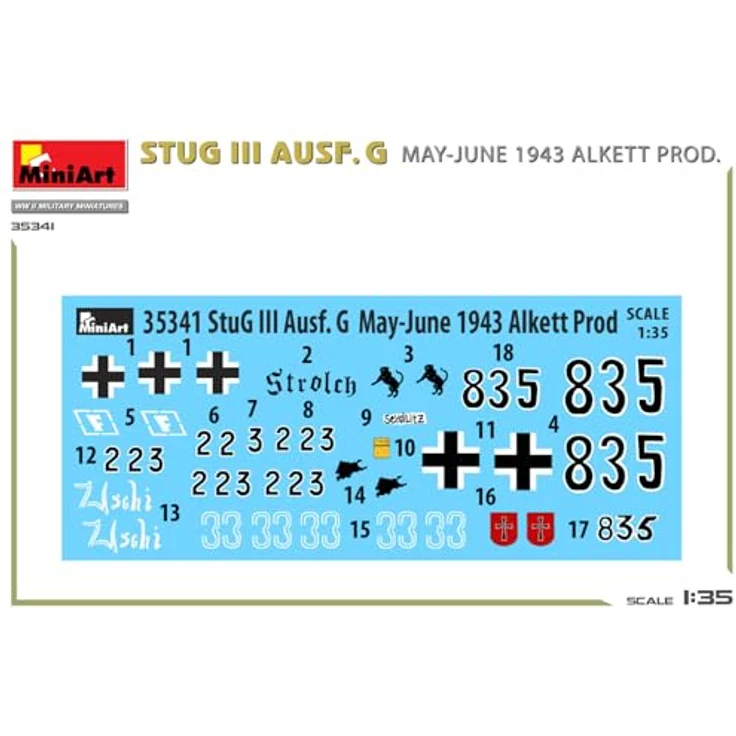 Other 1:35 StuG III Ausf. G Mai-Juni 1943 Alk, Modellfahrzeug mit beweglichen Luken und Photoätzteilen, 5 Varianten darstellbar – Bild 5