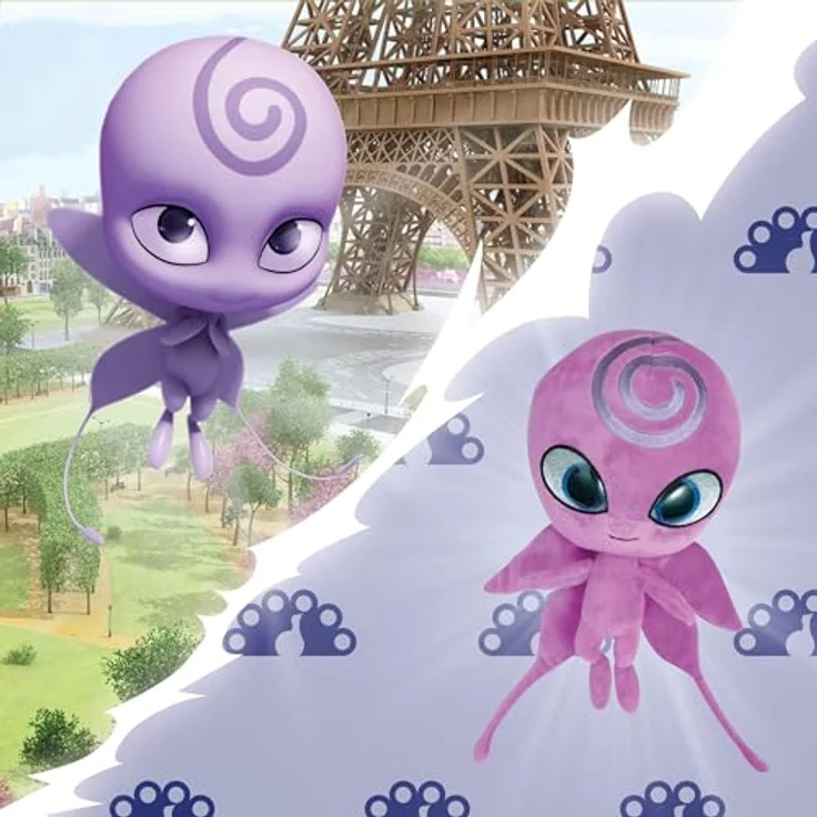 Miraculous Nooroo, 24 cm Plüschfigur mit glitzernden Augen für Kuschel- und Sammelspaß – Bild 4