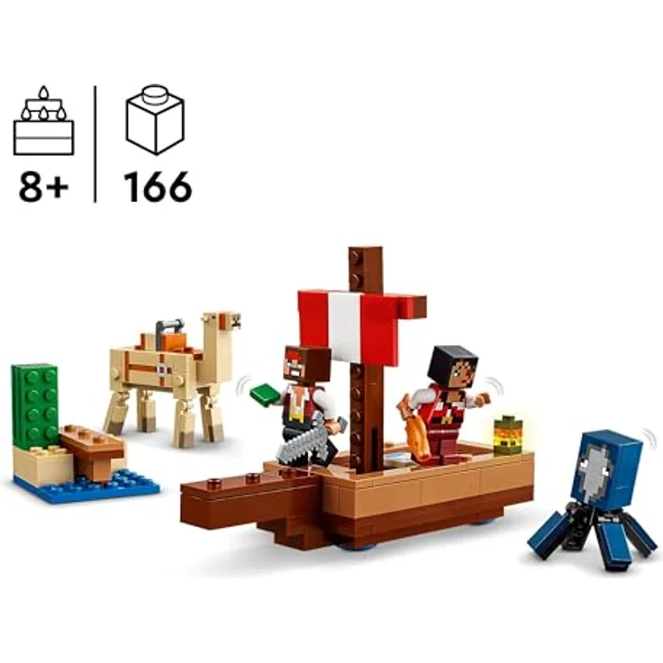 LEGO Minecraft Die Piratenschiffreise, Spielzeug-Schiff mit Piratenfiguren, Tintenfisch und Kamel, Bauspielzeug für Rollenspiele, Geschenk für Jungen und Mädchen ab 8 Jahren 21259 – Bild 2