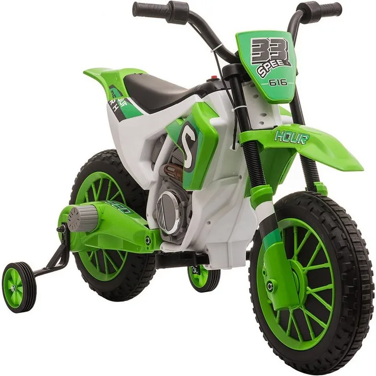 HOMCOM Elektro-Kindermotorrad Elektrofahrzeug für Kinder ab 3 Jahre, 30 kg Belastbarkeit, inkl. Akku und Ladegerät, grün & weiß - Preisvergleich