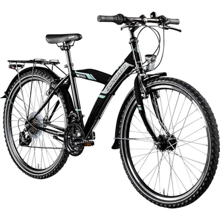ZÜNDAPP M726 Mountainbike 26 Zoll Fahrrad 160-175 cm MTB Hardtail Jugendfahrrad 21 Gang Shimano (schwarz, 43 cm)