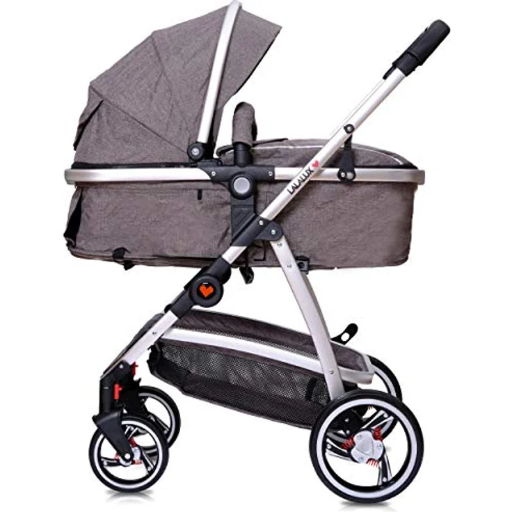 Lalalux Babyboomer 2in1 Kombikinderwagen Komplettset, sportlich, klappbar, doppelte Federung, inkl. Tasche und Regenschutz, für Kinder bis 36 Monate – Bild 4
