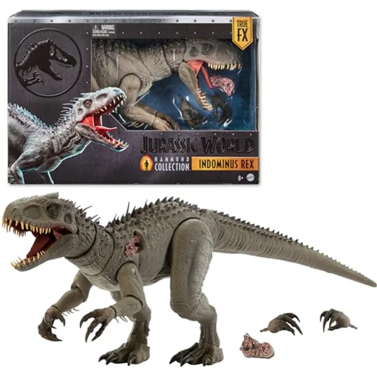 Mattel Jurassic World Hammond Collection Indominus Rex, große bewegliche Actionfigur, 66 cm, mit austauschbaren Krallen und Ortungsimplantat, Mehrfarbig – Bild 1