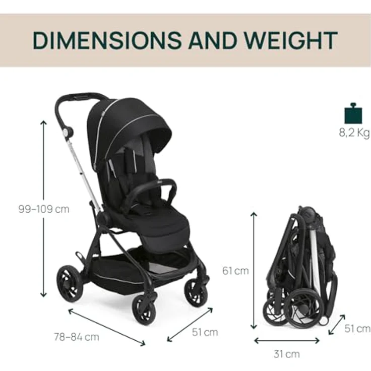 Chicco One4Ever Lounge, Faltbarer Kinderwagen von 0-4 Jahren mit verstellbarer Rückenlehne, automatischem 1-Schritt-Verschluss, max. 22kg, natürliche Bambusstoffe, elegantes Design – Bild 2