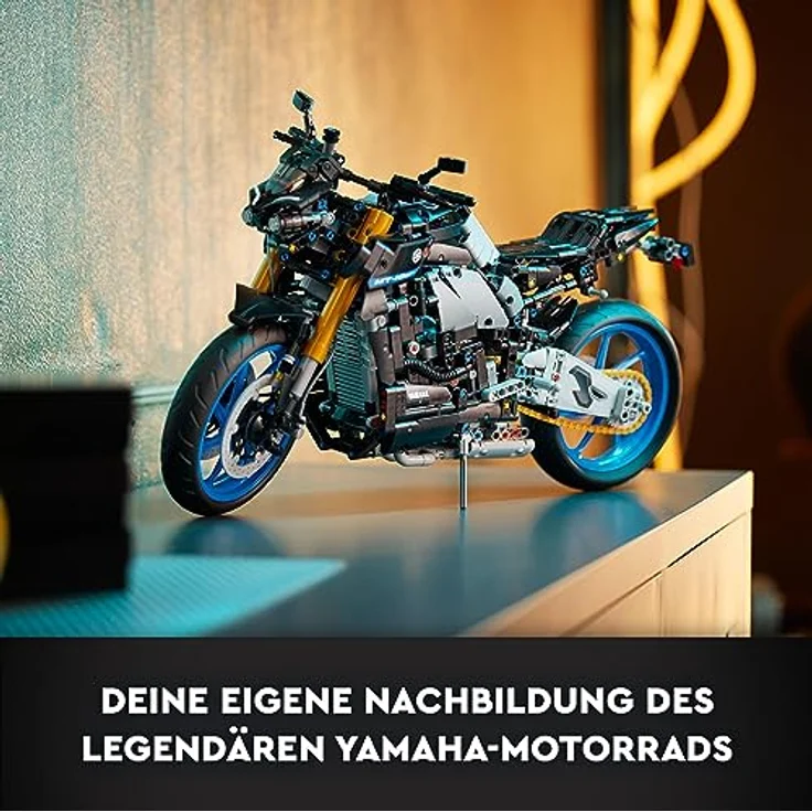 LEGO 42159 Technic Yamaha MT-10 SP Motorrad-Modellbausatz für Erwachsene, authentisches Fahrzeug-Modell mit 4-Zylinder-Motor, funktionsfähiger Lenkung und AR-App, Geschenk für Männer und Frauen – Bild 3