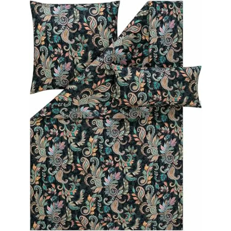 ESTELLA Bettwäsche Regina, Multicolor 3-teilig, 135x200 cm + 80x80 cm + 40x80 cm, seidig-glänzend, pflegeleicht, atmungsaktiv, 100% Baumwolle