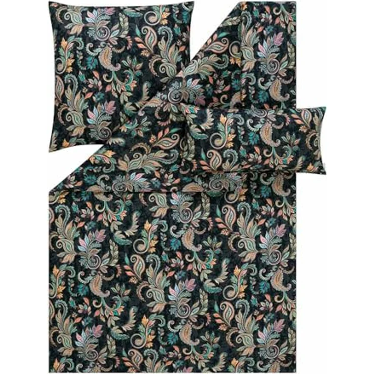 ESTELLA Bettwäsche Regina, Multicolor 3-teilig, 135x200 cm + 80x80 cm + 40x80 cm, seidig-glänzend, pflegeleicht, atmungsaktiv, 100% Baumwolle – Bild 1